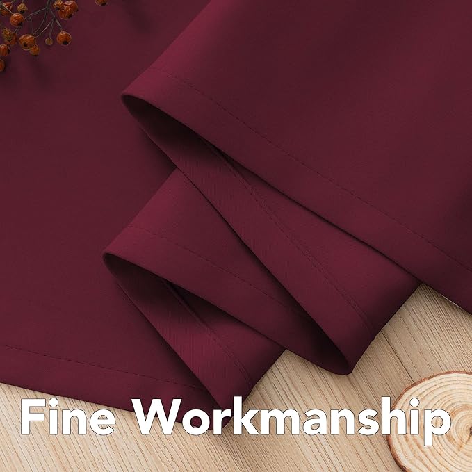 H.VERSAILTEX Christmas Blackout Curtains Premium Blackout Thermal Insulated Room Darkening Curtains for Bedroom/Living Room - Classic Grommet Top (2 Panels, Burgundy, 52 Inch by 45 Inch)-Ruum Studio Home