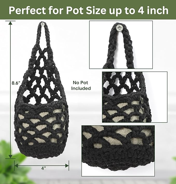 3PK Wall Planters for Indoor Plants, Macrame Plant Hanger | Wall Planter, Plant Hanger, Hanging Planter (3PK, for 4 inch Pot)-Ruum Studio Home
