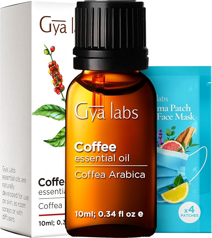 Gya Labs Coffee Essential Oil for Diffusers - 0.34 Fl Oz - 100% Pure Natural Coffee Oil for Hair, Skin, Aromatherapy Fragrance Bath Bombs, Spray & Candle Making Scent-Ruum Studio Home
