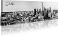 Black and White Wall Art Dallas Skyline Cityscape Skyscrapers Canvas Print Painting Landscape Texas City Buildings Pictures Modern Artwork for Man Room Office Living Room Decoration 13.8"x47.3"-Ruum Studio Home
