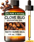 Kukka Clove Oil for Teeth and Gums - 4 Fl Oz - 100% Pure Natural Clove Essential Oil - Steam distilled from Flower Buds for Potency - Perfect Solution for Oral Care, Hair, Diffuser & Soap Making Scent-Ruum Studio Home