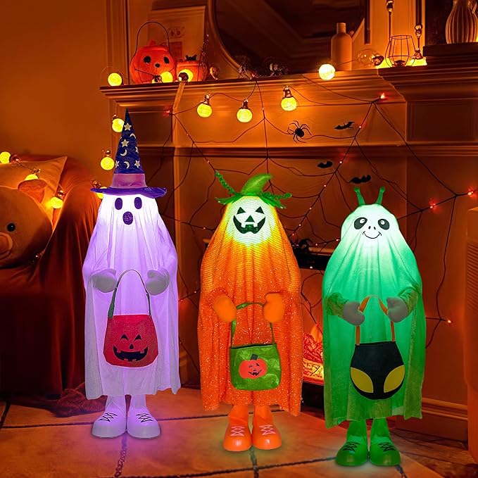 32" Front Porch Light up Halloween Figure Décor, Kit Standing Trick or Treat Indoor and Outdoor Decorations-Alien-Ruum Studio Home