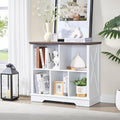 Farmhouse 5 Cube Bookshelf, White Storage Organizer Bookcase, Kids Toy Storage Cabinet, Small Bookshelves Storage Organizer Shelf, Wood Display Cabinet Book Shelves for Bedroom,Living Room,Office-Ruum Studio Home