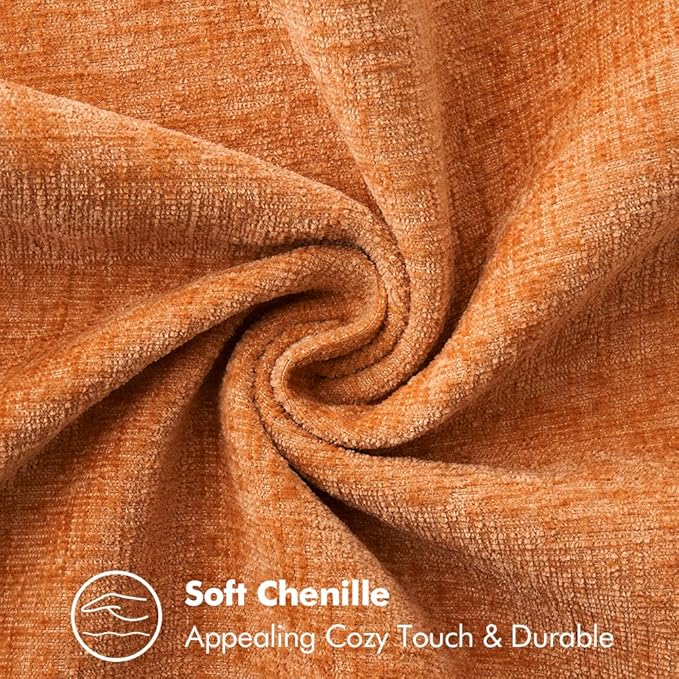 MIULEE Pack of 2 Fall Couch Throw Pillow Covers 20x20 Inch Orange Farmhouse Decorative Pillow Covers with Stitched Edge Soft Chenille Solid Dyed Pillow Covers for Sofa Bed Living Room-Ruum Studio Home