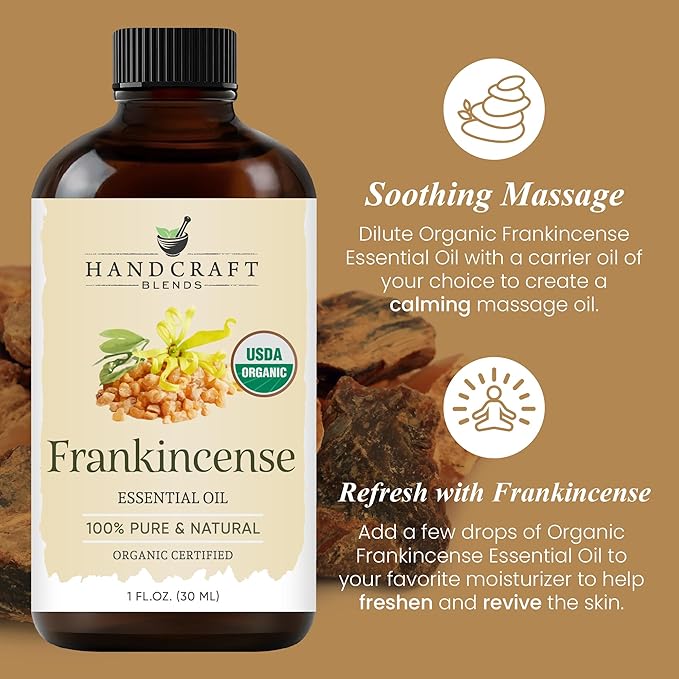 Handcraft Blends Organic Frankincense Essential Oil – 1 Fl Oz – 100% Pure and Natural – Premium Grade Essential Oil for Diffuser and Aromatherapy-Ruum Studio Home