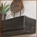 Handmade Fireplace Mantel Shelf 60", Extra Wide Rustic Wood Mantles for Over Fireplace, Wall Mounted Floating Mantel Shelves for Living Room Decor (Ebony, 60Lx6Hx8D)-Ruum Studio Home