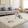 Baby Play Mat for Floor Tummy Time Mat Nursery Rug Muscle Mat Area Rug Playroom Rug Tatami Mat Memory Foam 1.3" Thick Beige Crawling Mat for Babies,Toddlers, Infants, Kids,Floor Mat-Ruum Studio Home