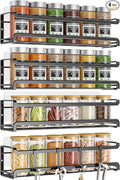 Spice Rack Wall Mounted 4 Pack,Space-Saving Spice Organizer for Spice Jars and Seasonings,Screw or Adhesive Hanging Spice Rack Organizer for Your Kitchen Cabinet,Pantry Door,11.41x2.75x2.75in-Ruum Studio Home