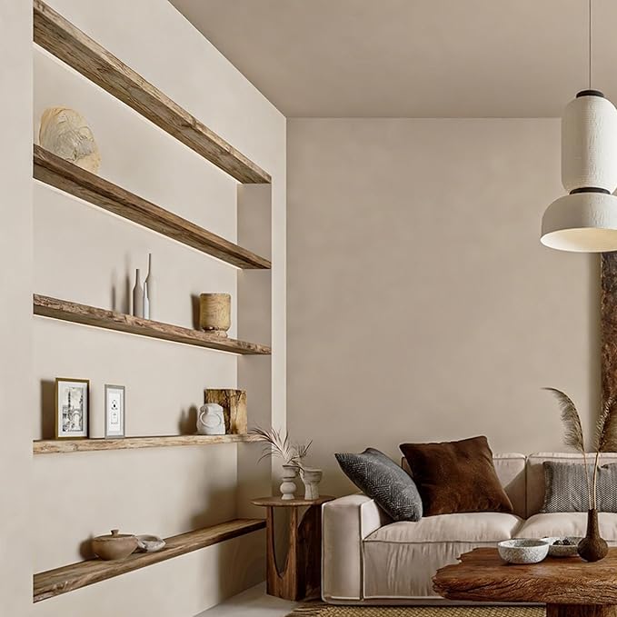 48 Inch Floating Shelves, 8 Inch Deep Floating Shelves for Wall, 5 Tier Hanging Wall Shelf with Invisible Brackets, Wall Mounted Display Shelves for Bathroom, Bedroom, Living Room,5 Tier-Ruum Studio Home