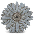 NAT & Jules Gerbera Daisy Flower Shaped Dimensional Indoor Outdoor 12 inch Cast Resin Decorative Garden Stepping Stone, Patio, Walkway Sculpture Yard Art, Stone Grey-Ruum Studio Home