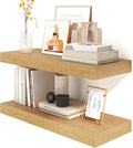 12 Inch Deep Floating Shelves | 30W x 12D Rustic Floating Shelves for Wall Set of 2 | Oak Shelves for Living Room Bathroom Laundry Room Bedroom Kitchen Home Office - Oak-Ruum Studio Home