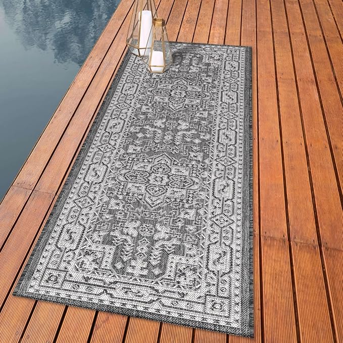 Keen Home Design Terrace Outdoor Runner Rug - 2x10 Washable Indoor/Outdoor Rug for Patio, Kitchen, Balcony, Beach, Garden, Deck and Porch, Size: 2'2"x9'11"-Ruum Studio Home