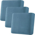 H.VERSAILTEX Super Stretch Individual Seat Cushion Covers - Sofa & Couch Cushion Slipcover Sets - Thick Jacquard Textured Twill Fabric (3 Piece XL Sofa Cushion Covers, Dusty Blue)-Ruum Studio Home