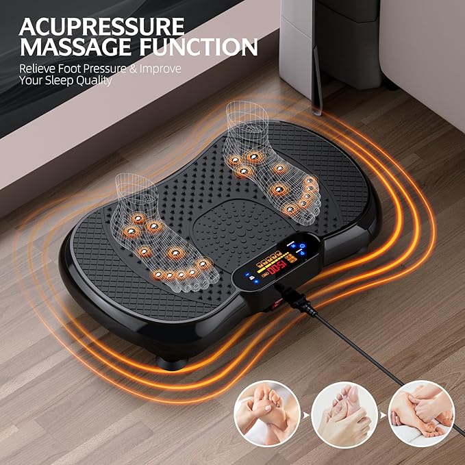 Vibration Plate Exercise Machine, Lymphatic Drainage Machine for Weight Loss, Full Body Workout Vibrate Fitness Platform, Helps Toning Shaping Wellness Home Gyms Workout - Max User Weight 330lbs-Ruum Studio Home