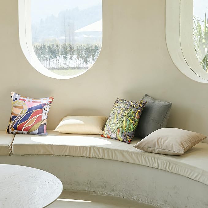 Hundertwasser Modern Pillow Cover Contemporary Pillowcase Accent Outdoor Pillows Abstract Couch Cushion Farmhouse Throw Pillows | Mid Century Chair Cushions | Handmade Wool Size 18x18-Ruum Studio Home