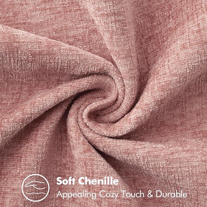 MIULEE Pack of 2 Couch Throw Pillow Covers 18x18 Inch Blush Pink Farmhouse Decorative Pillow Covers with Stitched Edge Soft Chenille Solid Dyed Spring Pillow Covers for Sofa Bed Living Room-Ruum Studio Home