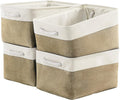 TcaFmac Storage Basket for Organizing - Large 4 Pack Fabric Storage Bins Baskets for Shelves, Foldable Storage Cubes for Closet Cloth Toy Box Gift Organizer(White & Khaki16x12x8 inch)-Ruum Studio Home