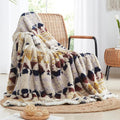 CASAAGUSTO Boho Sherpa Throw Blanket, Aztec Throw Blanket, Ultra Soft, Warm, Cozy, Plush, Thick Fleece Bohemian Blanket for Couch, Bed, Sofa (Khaki 50 * 60 Inch)-Ruum Studio Home