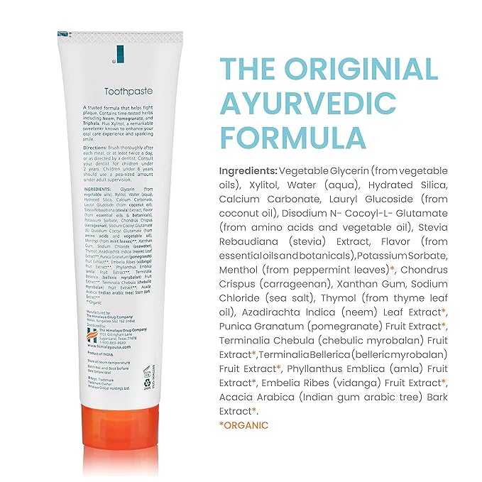 Himalaya Botanique Neem & Pomegranate Toothpaste, Mint Flavor - Fluoride Free Toothpaste Fights Plaque & for Fresh Breath - Vegan, Gluten Free, No SLS, No Artificial Flavors or Colors, 5.29 oz-Ruum Studio Home
