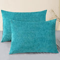 CaliTime Throw Pillow Covers Decorative 20 X 26 Inches Pack of 2 Cozy Chenille Standard Pillow Shams Cases for Couch Sofa Bed Living Room Home Lake Blue-Ruum Studio Home