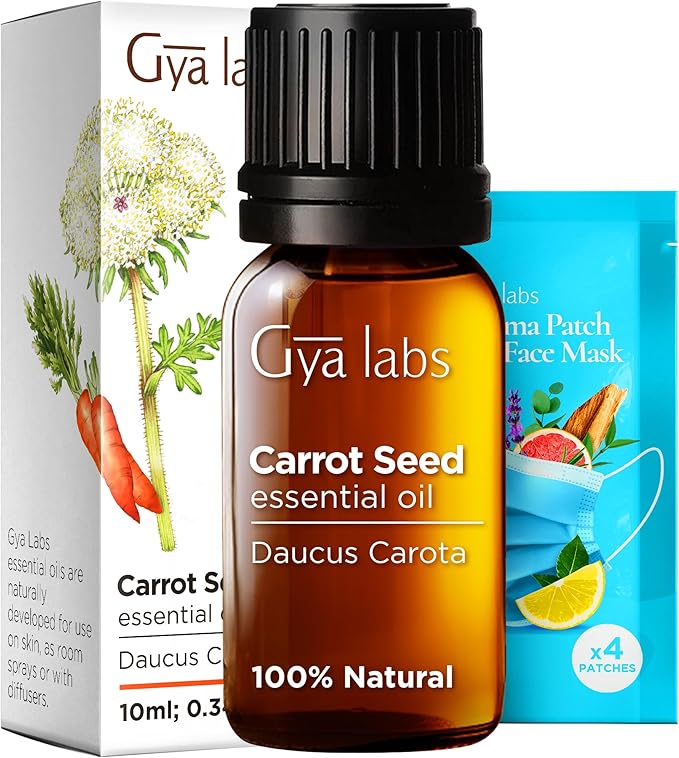 Gya Labs Carrot Seed Essential Oil - 0.34 Fl Oz - 100% Pure Natural Carrot Oil for Skincare, Hair, Scalp & Aromatherapy, Massages ,DIY ＆Candle Making Scent-Ruum Studio Home