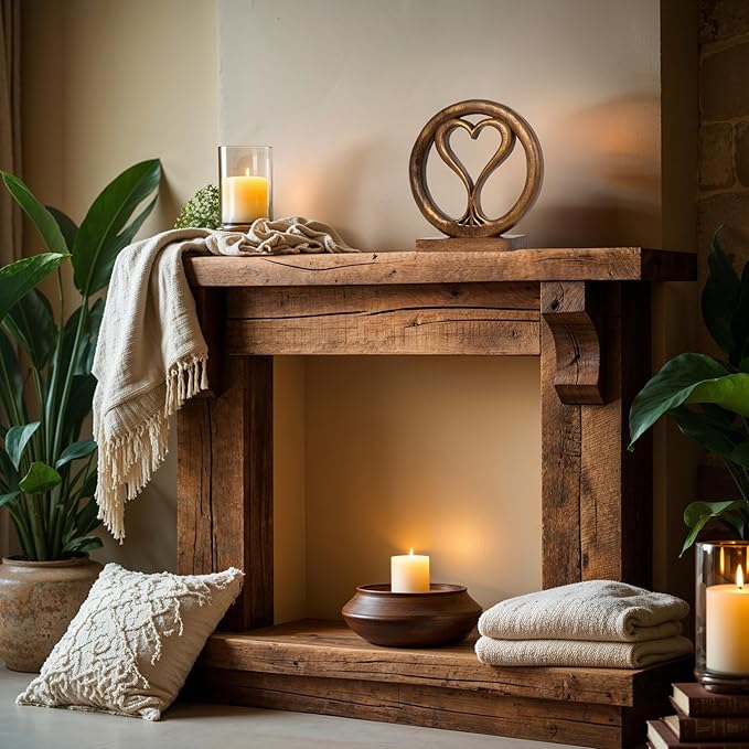 Decozen Gifts for Mom - Wooden Heart Sculpture - Mother's Day Birthday Gifts, Home, Office, Living Room, Shelf, Fireplace, Farmhouse, Tabletop, Boho and Mantle Decor - Mothers Day Decorations-Ruum Studio Home