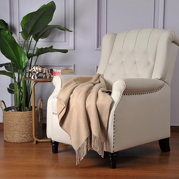 CUDDLE DREAMS Silk Throw Blanket with Hand-Knotted Fringe, Natural, Soft & Breathable (Taupe)-Ruum Studio Home