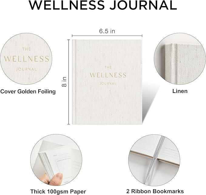 And Per Se Wellness Journal, Undated Daily Wellness Planner to Practice Positive Thinking, Mindfulness & Reflection, 91 Days Self-Care Journal For Women & Men(Beige)-Ruum Studio Home