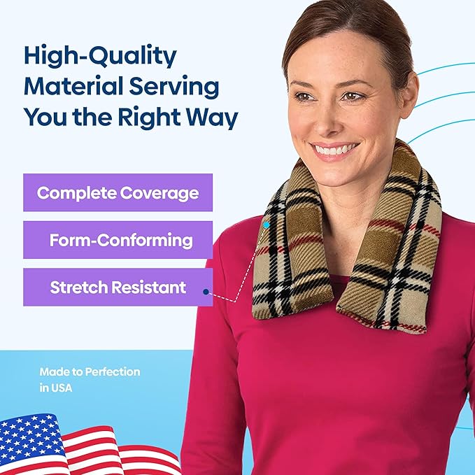 SunnyBay Microwave Heating Pad, Microwavable Heated Neck and Shoulder Wrap, Soothing Weighted Moist Heat or Ice Pack with Flaxseed and Lavender, 26x5 Inches, 2.5 lbs, Made in USA, London-Ruum Studio Home