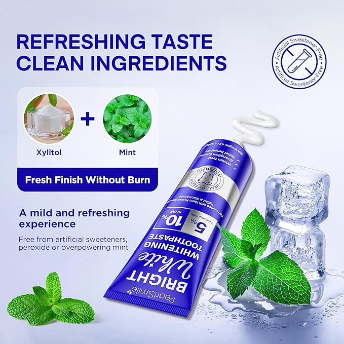 PearlSmile Niacinamide Hydroxyapatite Whitening Toothpaste – 10% Nano Hydroxyapatite + 5% Niacinamide – Strengthens Enamel, Remineralizes, Brightens Teeth – Fluoride-Free, Travel Size, 4.2oz (120g)-Ruum Studio Home