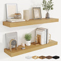 fuqing Floating Shelves for Wall, Bathroom Shelf Wall Mounted for Storage, Shelves with Invisible Bracket for Bedroom, Kitchen, Living Room, Farmhouse Small Book Shelf, 30 Inch Set of 2, Oak-Ruum Studio Home
