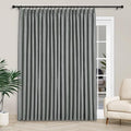 Macochico 100”Wx102”L 100% Blackout Pinch Pleated Linen Curtains for Sliding Door Bedroom Living Room Farmhouse Thermal Insulated Mid Grey Burlap Drapes with Tieback 1 Panel Shabby Chic Style-Ruum Studio Home