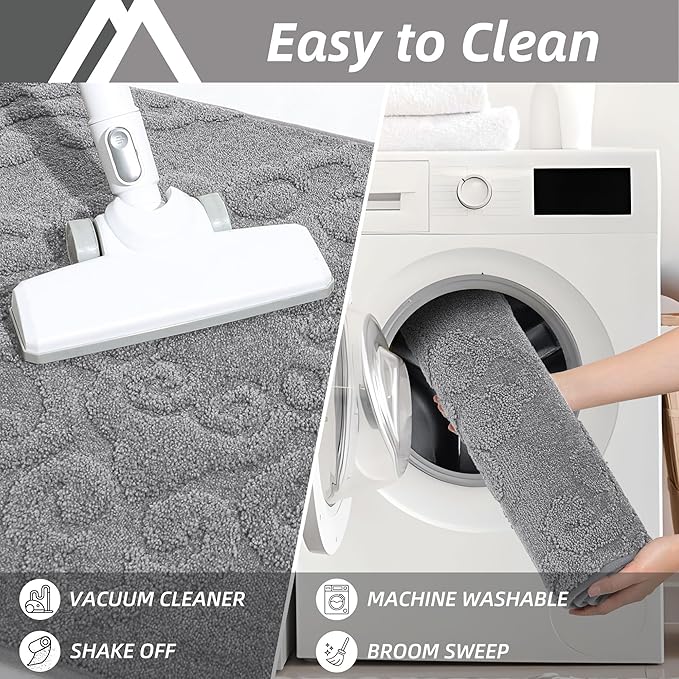 COSY HOMEER-Door-Mat-Non-Slip-Entryway-Rugs 20”x32” Absorbent Welcome Mats Washable Dirt Trapper Door Mat Entrance Floor Mats for Front Back Doormats and Wet Shoes,Grey-Ruum Studio Home