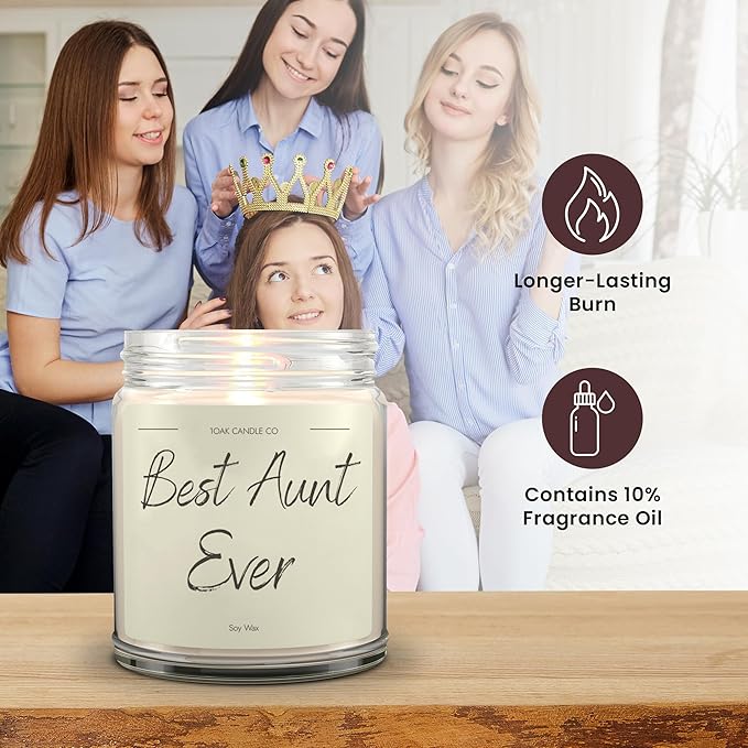 1OAK Vanilla Scented Candles - Aunt Candle - Best Aunt Gifts for Christmas from Niece, Nephew - Best Auntie Ever Gifts for Women-Ruum Studio Home
