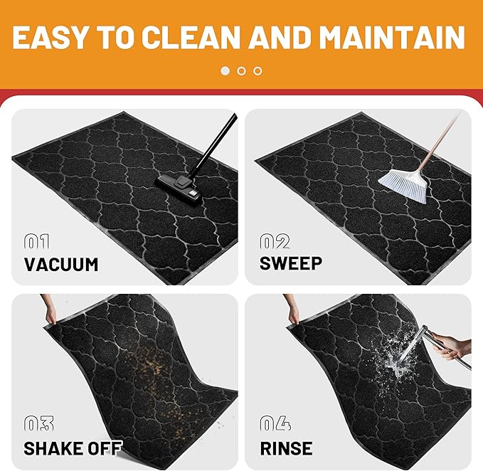 Door Mat Outdoor, 29x17, Welcome Mats for Entryway, Front Doormat for Home Entrance, Patio, Garage, RV Mats for Outside, Indoor Floor Mat, Durable, Non-Slip, Catches Muddy and Dirt(Black)-Ruum Studio Home