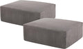 40" Square Stuffed Ottoman Pouf for Sofa Couch, Corduroy Poufs with Foam Chunk Filling, Furry & Fluffy Foot Stool Movable Ottoman. 40 * 31 Floor Poufs Foot Rest for Living Room, Grey-Ruum Studio Home