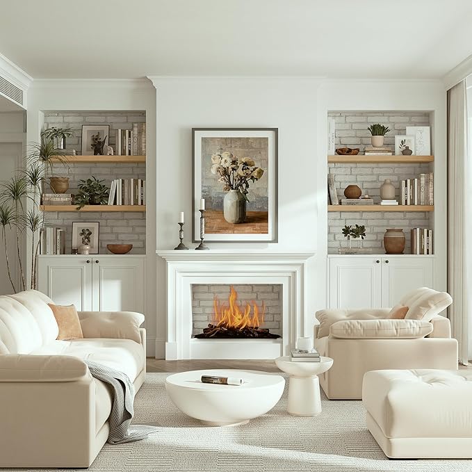 10 inches Deep Floating Shelves 36 inch Long, Large Oak Wall Shelves Heavy Duty 70 lbs for Bedroom, Bathroom, Living Room, Kitchen, Office, Modern Shelf Home Decor with Invisible Bracket-Ruum Studio Home