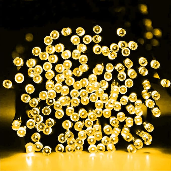 Dazzle Bright Christmas String Lights, Connectable Waterproof String Lights Green Wire with 8 Modes, Christmas Decorations for Indoor Yard Garden (Warm White, 300 LED)-Ruum Studio Home
