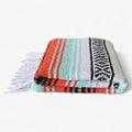 Traditional Handwoven Mexican Blanket, Large Falsa Serape - Soft & Durable - Vibrant Beach, Picnic, Yoga & Camping Mat - Lightweight Boho Throw 70"x50" (Sunset)-Ruum Studio Home