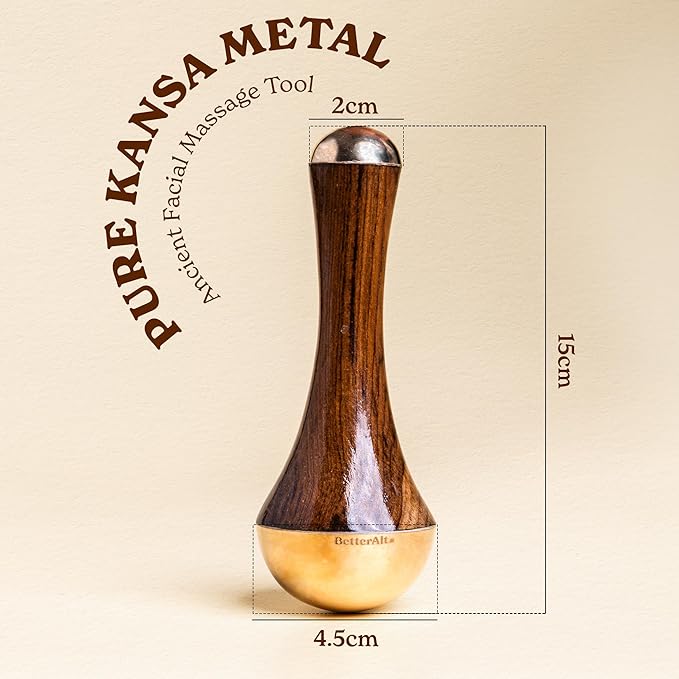 Kansa Wand Facial Massage Tool| for Radiant Skin & Lymphatic Drainage| Detoxifies Skin, Balances PH & Gives Sculpted Face-Ruum Studio Home