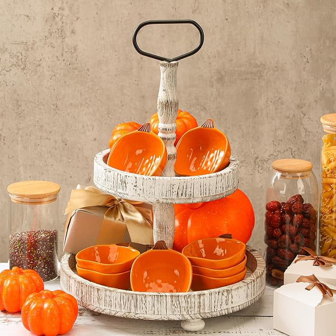 Dandat Fall Ramekins 6 oz Oven Safe Pumpkin Ceramic Ramekins Small Creme Brulee Dishes Dipping Pumpkin Baking Dish Shaped Bowl Plates for Serving Dip, Sauce, Condiments and Snack(24 Pcs)-Ruum Studio Home
