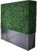 AGPL Upgraded Artificial Boxwood Hedge Wall with Gray Color Planter Room Divider and Privacy Wall Backdrops (48" H 48" W 12" D)-Ruum Studio Home