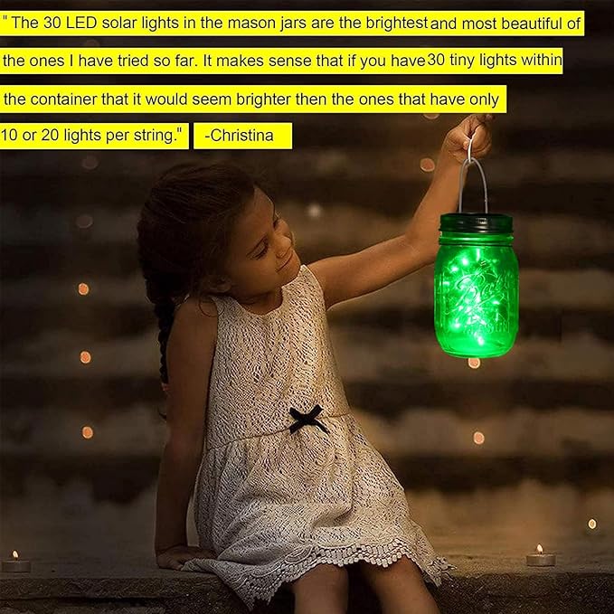 ZNYCYE Solar Mason Jar Lights, 12 Pack 30 LED Fairy Firefly Mason Jar Lids Outdoor Waterproof String Lights with Hangers(NO Jars) for Regular Mouth Jars Patio Garden Yard Wedding Decoration - Green-Ruum Studio Home