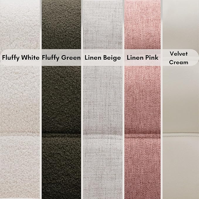 48" Small Loveseat Sofa, Modern Linen Fabric Mini Sofa Couch 2-Seater Love Seat with Quilting Backs and Wood Legs for Living Room, Bedroom and Small Space, Pink-Ruum Studio Home