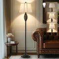 Luvkczc Vintage Floor Lamp with Cutout Design & Glowing Light - Resin Elegant Standing Lamp for Living Room, Bedroom, Office (Includes Bulb)-Ruum Studio Home
