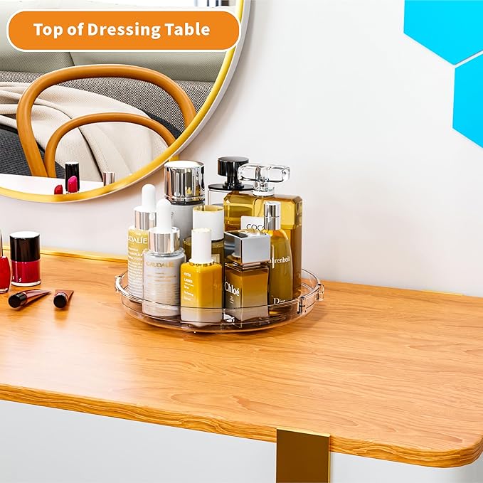 9.5" W Acrylic Clear Lazy Susan Turntable for Cabinet,Kitchen Countertop,Refrigerator and Pantry Organization Storage,1 Tier Small Spinning Organizer for Vitamin,Medicine,Spice Rack & Organization-Ruum Studio Home