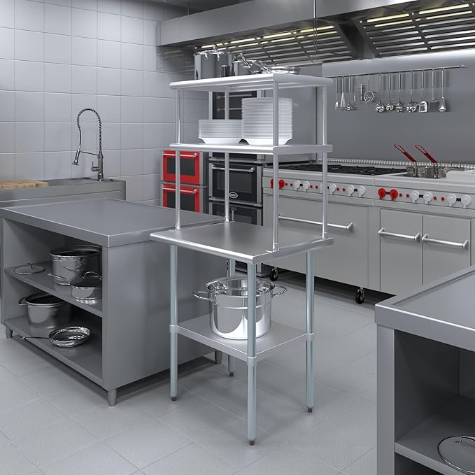 AmGood Double OverShelf Stainless Steel NSF - Many (30" Long x 18" Deep)-Ruum Studio Home