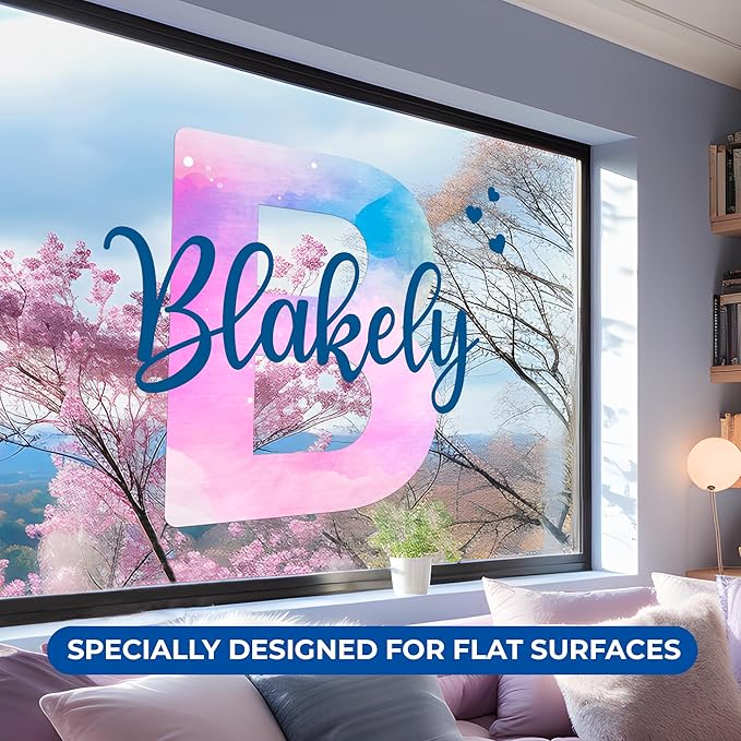 Custom Stickers Name Wall Decor I Personalized Name Sign for Room Decor | Multiple Custom Name & Initial I Decal for Baby Girl Nursery Decor I Nursery Wall Decal for Baby (A. Pink and Blue Sky)-Ruum Studio Home
