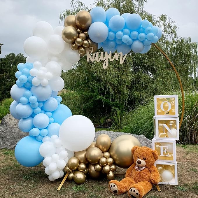 130pcs Light Blue Balloons Different Sizes 18" 12" 10" 5" Baby Blue Balloons for Boys Girls Birthday Baby Shower Gender Reveal Wedding Children's Day Decorations-Ruum Studio Home