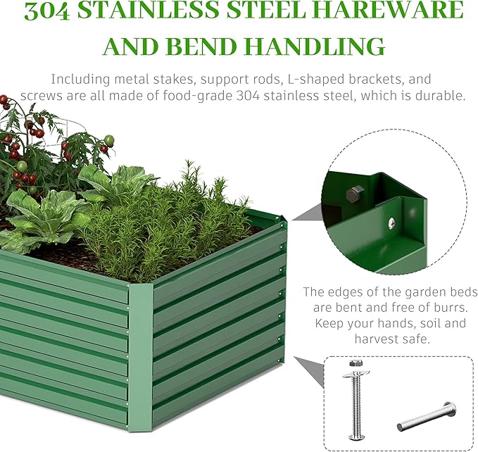 8x4x2 ft Outdoor Raised Garden Bed, Large Metal Planter Raised Beds, Planters for Outdoor Plants for Vegetables, Flowers, Herbs, Fruits, and Succulents.(2 Pcs)-Ruum Studio Home